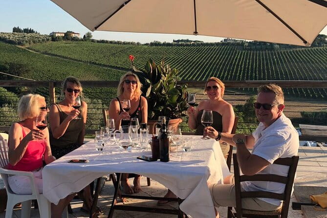 Biodynamic Wine Tasting with Producer in Vinci - The terrace setting and the Vinci connection