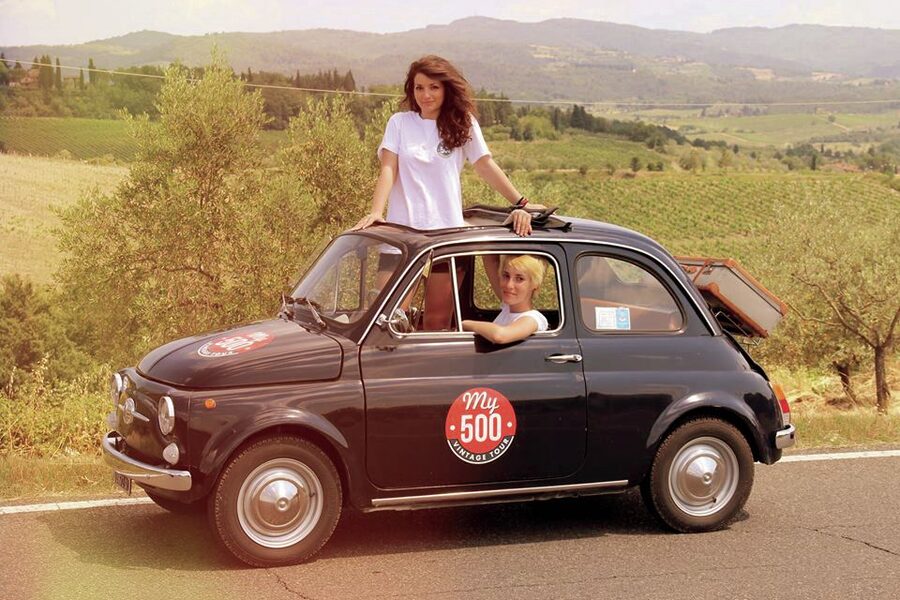 Chianti Countryside Full-Day Tour by Vintage Fiat 500 - Through the Chianti hills by vintage car