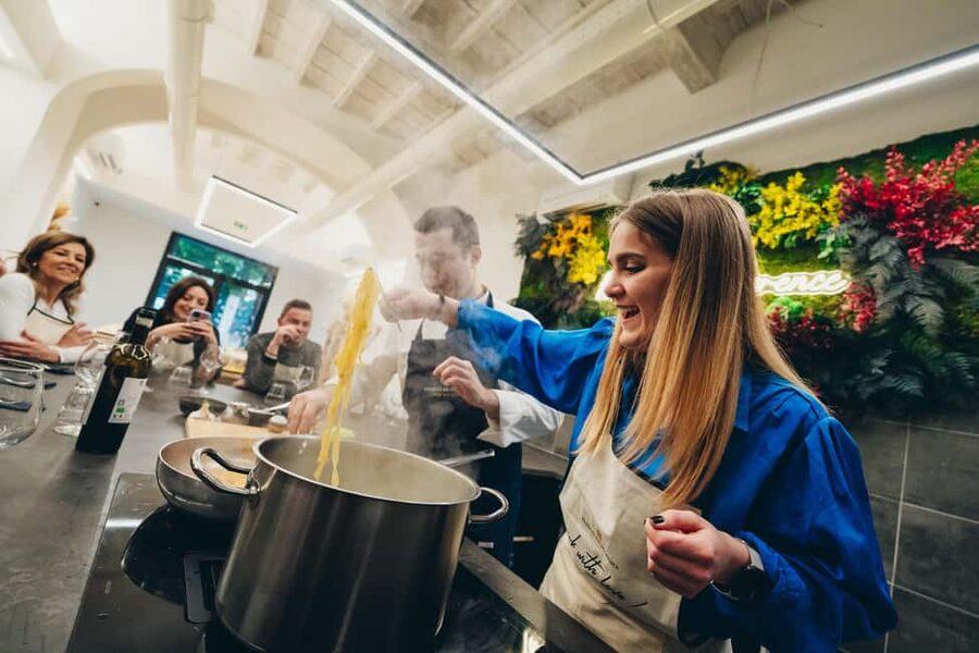 Florence: Art of Pasta Cooking Workshop with Food and Wine - Cooking at the chef’s table, then eating three pasta dishes