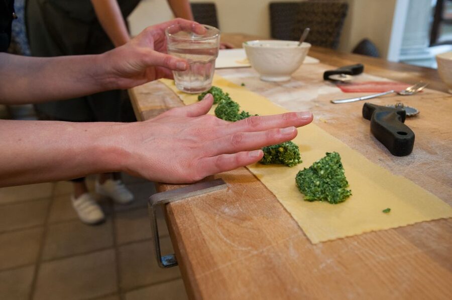 Florence: Authentic Pasta Making Class - Rolling dough for fettuccine and ravioli