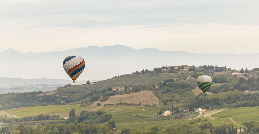 Florence: Balloon Flight Over Tuscany - Rising above San Casciano’s vineyards
