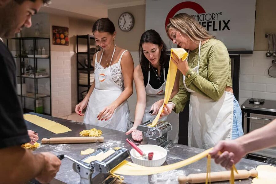 Florence: Handmade Pasta & Dessert Class with Unlimited Wine - Rolling pins, pasta machines, and three kinds of pasta