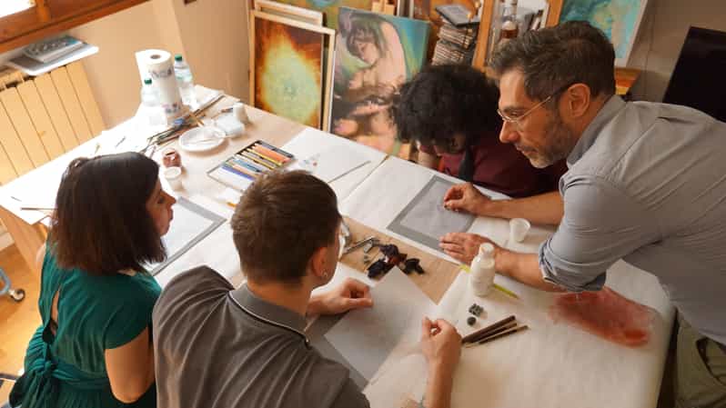 Florence: Painting experience, create your Florentine Lily! - Stage one: learning the tools and old techniques