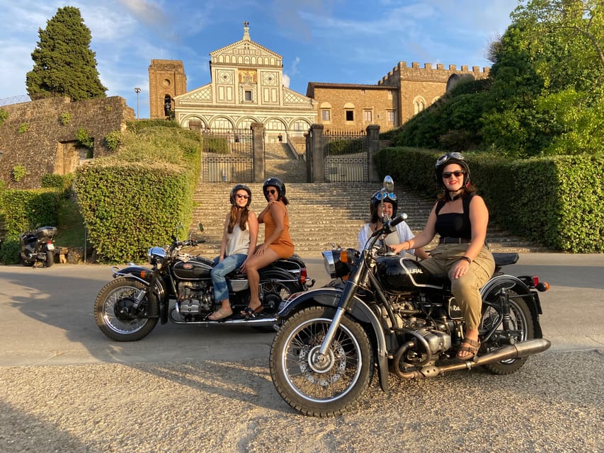 Florence Vintage Motorcycle Sidecar ride - Morning or Sunset - What the $199 price buys you