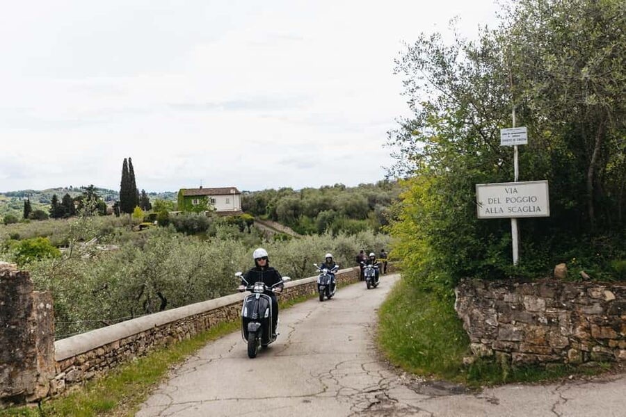 From Florence: Tuscan Countryside Vespa Tour with Tastings - Leaving Florence by vintage Vespa