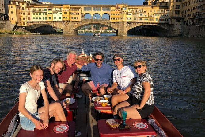 Panoramic Florence by Boat with Wine - Seeing Florence From the Arno at 7 pm