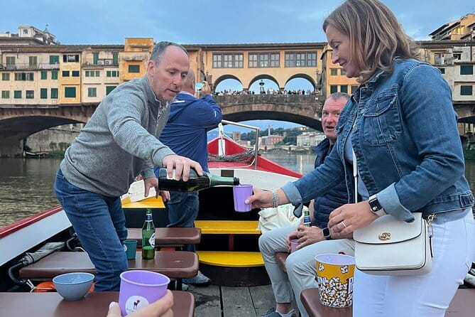 Panoramic Florence by Boat with Wine - Passing Under Ponte Vecchio