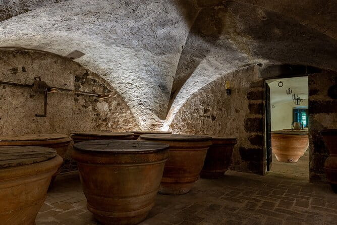 Tour of 900year old secret cellars + tasting of 3 wines and bread with EVO oil - The 10:30 a.m. timing and 90-minute format