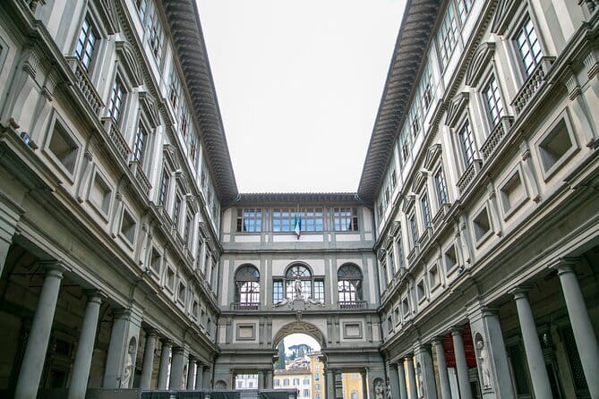 Uffizi Museum & Gallery Tour with Leonardo & Michelangelo Works - Entering the Uffizi with timed admission