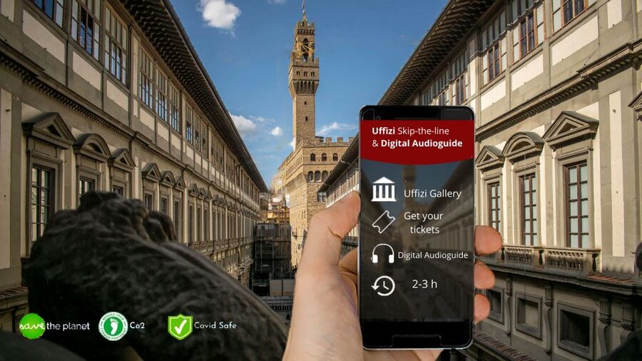 Uffizi Skip-the-Line Entry Ticket and Digital Audio Guide - Florence views and a useful terrace break